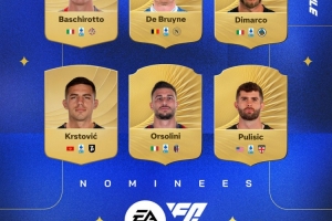 意甲9月最佳球員候選名單公布，普利西奇、德布勞內、迪馬爾科入選。