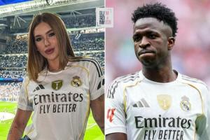 維尼修斯緋聞女友現身伯納烏，26歲的她已是三個孩子的母親。