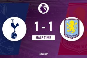 半場-熱刺1-1維拉 本坦庫爾破門庫杜斯進球被吹 羅杰斯世界波扳平