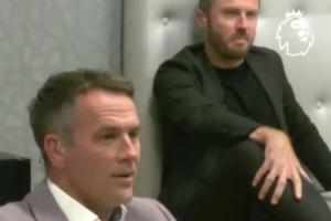 心系利物浦！歐文見證曼聯破門時神情凝重，利物浦扳平比分后則笑逐顏開。