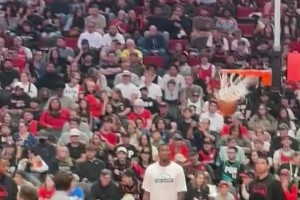 灑灑水啦！楊瀚森在球迷日三分訓練，穩穩命中！