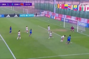 開局不利！開場3分鐘U17女足先丟一球，0-1落后巴西！